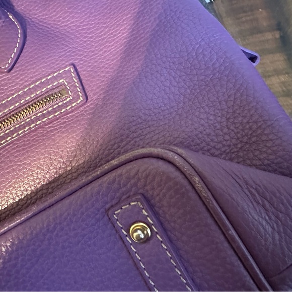 Dooney & Bourke Purple Leather Tote Bag - Picture 6 of 8